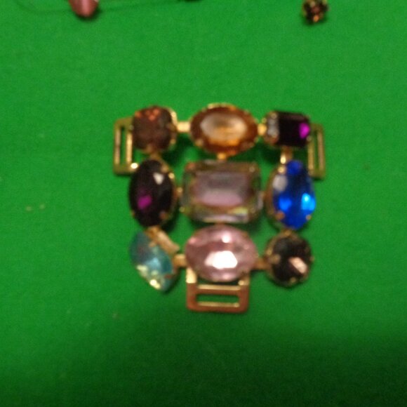 VINTAGE RETRO EDWARDIAN GOLF TOWEL BLING BUCKLE OLD FASHION EGG JEWELRY PART LOT - Picture 9 of 10